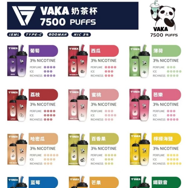 vaka7500口 奶茶杯電子煙 奶茶杯